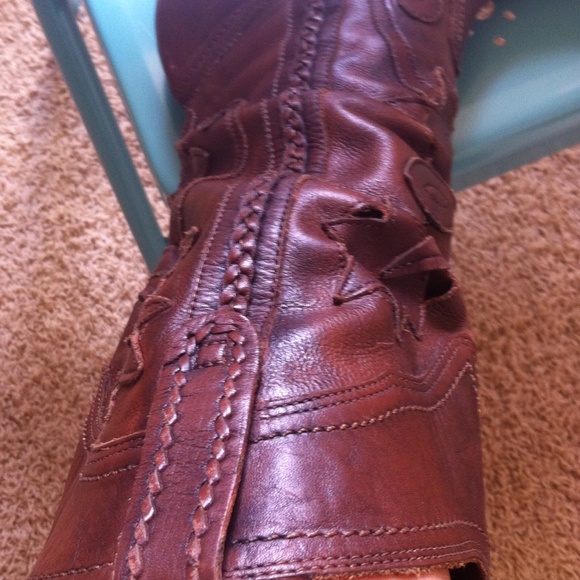 COPY - Brown leather cowboy boots! Reduced! - Picture 2 of 4